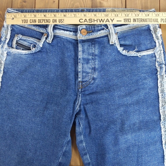 Diesel Skinny Cropped Raw Hem Jeans SZ 28 - Picture 7 of 16